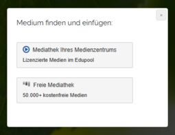 Vorschaubild Auswahl zum Dialog <br>„Medium finden und einfügen“