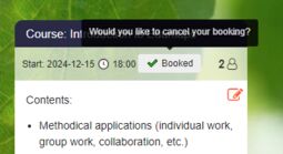 Preview image Option to cancel the booking