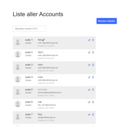 Vorschaubild Liste aller Accounts