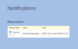 Preview image Notifications page with list of new reservations