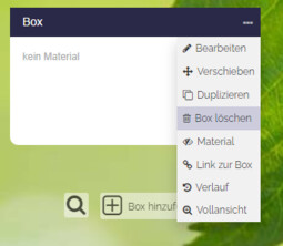 Screenshot: Box löschen