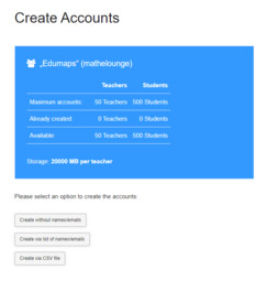 Preview image Screenshot: Page Create Accounts