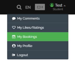 Preview image Menu with “My Bookings”