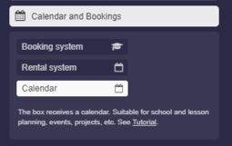 Preview image Calendar option in the box settings