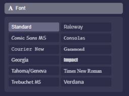 Preview image Font Selection