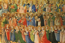 Vorschaubild Jesus Christus mit Heiligen<br>(Gemälde von Fra Angelico)<br>{Bild gemeinfrei: https://de.wikipedia.org/wiki/Datei:All-Saints.jpg}