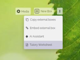 Preview image Option to import a Tutory worksheet