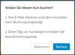 Hinweis bei der Buchung
