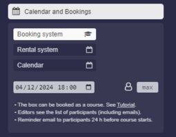 Preview image Option: “Booking system”