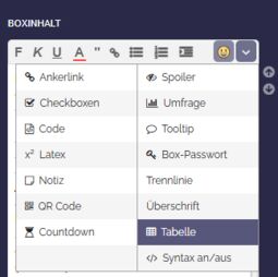 Vorschaubild Tabelle einfügen