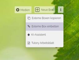 Vorschaubild Option „Externe Box einbetten“