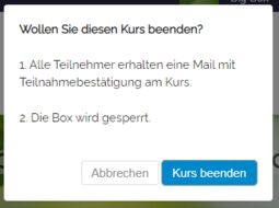 Dialog zum Beenden des Kurses