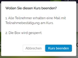 Vorschaubild Dialog zum Beenden des Kurses
