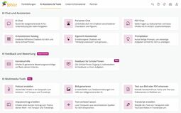 Vorschaubild Fobizz - Übersicht der KI-Tools