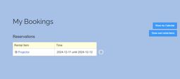 Preview image Overview of all reservations