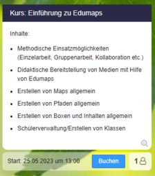 Buchungsinformation unterhalb der Box
