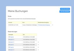 Vorschaubild Übersicht aller Reservierungen
