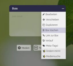 Vorschaubild Screenshot: Box löschen