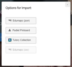 Preview image Import options on Edumaps