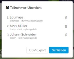 Vorschaubild CSV-Export der Teilnehmerliste
