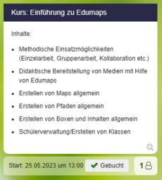 „Gebucht“ erscheint unter der Box