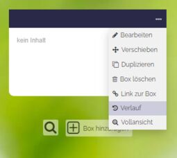 Vorschaubild Box-Menü mit Verlauf <br>zum Verfolgen aller Änderungen