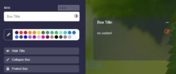 Preview image Transparency settings for box color