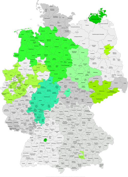 Edumaps-Lizenzen und Kundenregionen in Deutschland